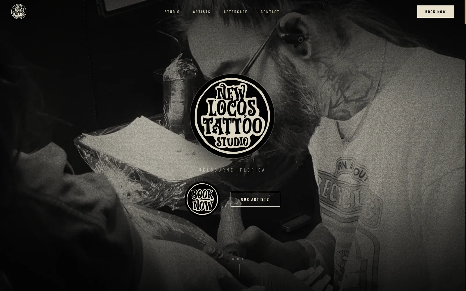 New Locos Tattoo Studio website home page