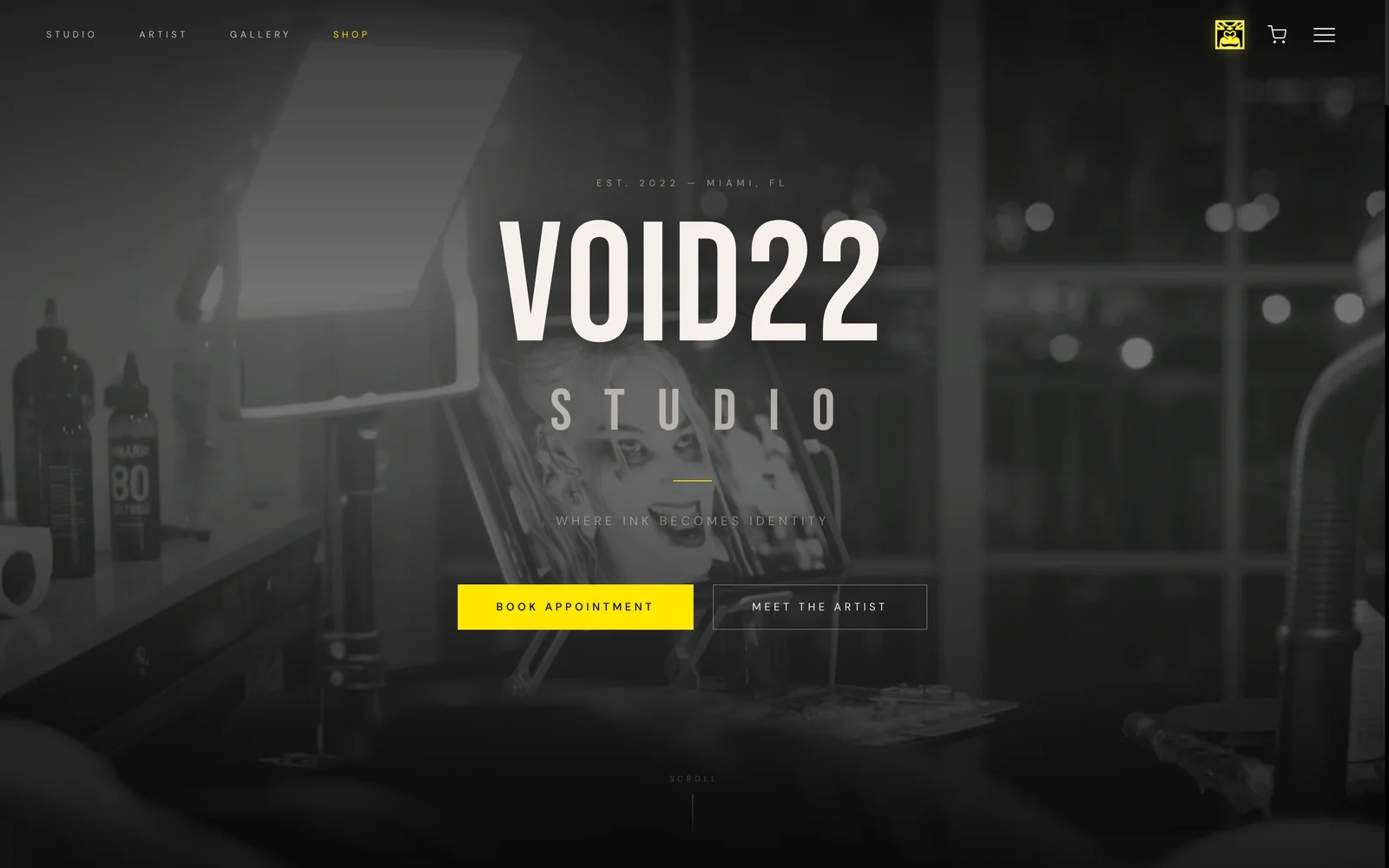 VOID22 Studio website home page